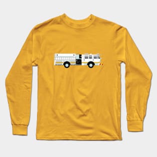 White Fire Engine (with Yellow stripe) Long Sleeve T-Shirt